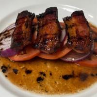 Tomato & Smoked Bacon · Sweet onion and bacon vinaigrette.
