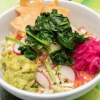 Mexican Salad · Lettuce, cheese,pico de gallo, sour cream, guacamole