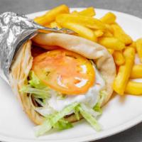 Chicken Gyro With Fries · 