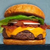 Bring Home The Bacon · Loads of crispy bacon on a House-made, half-pound seasoned patty, perfectly cooked to medium...
