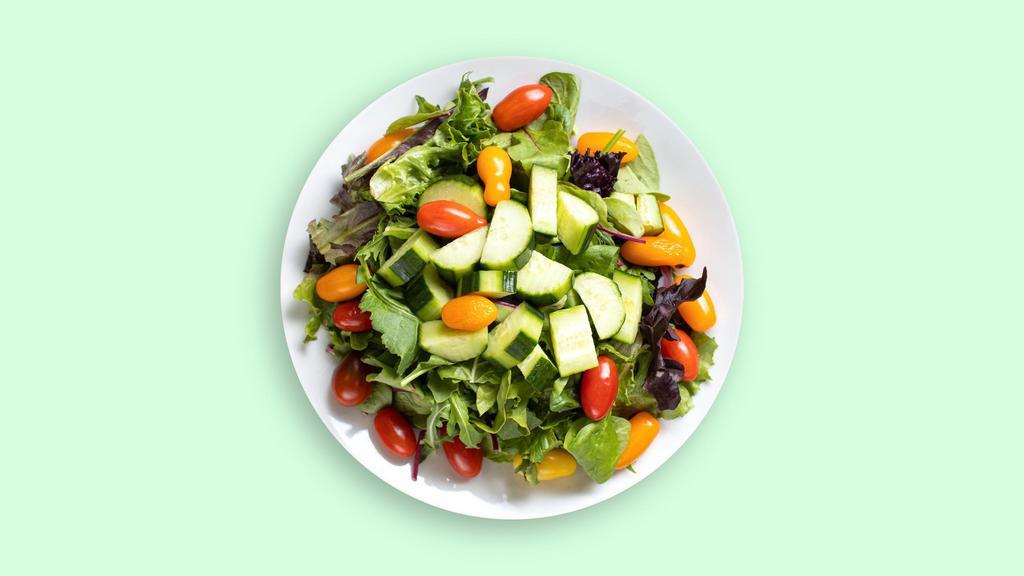 Lettuce Celebrate! · Mixed greens, tomatoes, cucumbers, radicchio, cranberry chutney and an Italian vinaigrette dressing.