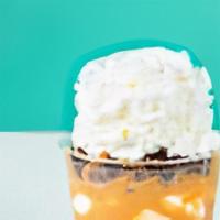 Peanut Butter Crunch · Peanut butter cups and sauce, chocolate crunch and whipped cream!