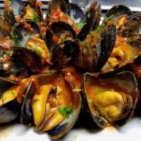 Mussels Possillipo With Red Sauce · Fresh mussels steamed in a light, homemade fresh tomato sauce with basil, garlic and parsley.