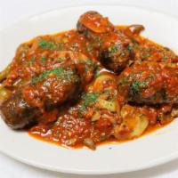Sausage Pizzaiola · Our sweet links of Italian sausage, broiled with our tomato sauce, peppers and mushrooms. Se...