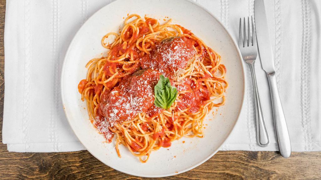 Spaghetti & Meatballs · Classic spaghetti Served with homemade meatballs.