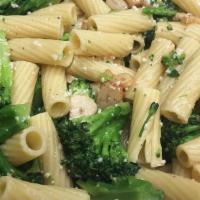 Pasta With Broccoli · Penne with fresh broccoli, fresh garlic, olive oil, parsley, and grated Parmesan cheese.