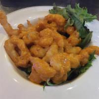 Rock Shrimp Tempura · Rock shrimp lightly fried, tossed with spicy creamy sauce.