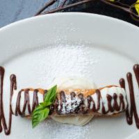 Classic Large Cannoli · Tube-shaped shell of fried dough filled with creamy stuffed ricotta impastata blended with m...