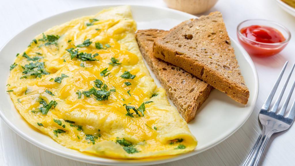 Cheese Omelette · Fresh eggs with your choice of cheese. Served with a side of home fries and hot toast.