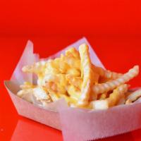 Cheese Fries · Crinkle cut fries topped with melted cheese sauce.