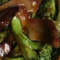 Roast Pork Broccoli · Served with pork fried rice and can soda