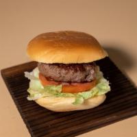 Masumoto Wasabi Burger · House burger with lettuce, tomato, wasabi ketchup, Japanese mayo on a potato bun.
