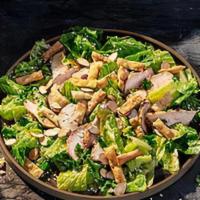 Asian Sesame Salad With Chicken · Diced cooked chicken, romaine lettuce, fresh cilantro, sliced toasted almonds, sesame seeds,...