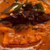 Kerala Fish Curry · Very spicy. Fresh salmon marinated with southern spices, stewed in chefs special Kerala sauce.