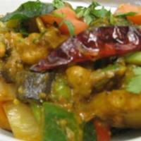 Sabji Bhaji · Mix Vegetable sautéed with mustard seeds, curry leaves in mildly spiced curry sauce and coco...