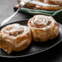 Cinnamon Rolls · Freshly rolled cinnamon rolls.