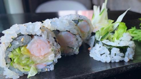 Boston Maki S · Five pieces. Cooked. Mayo, cucumber, lettuce and shrimp.