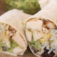 Chipotle Chicken Burrito · Grilled Chicken Thigh, Salads, Rice, Cucumber, Raw Carrots, Black Beans. with Chipotle Honey...