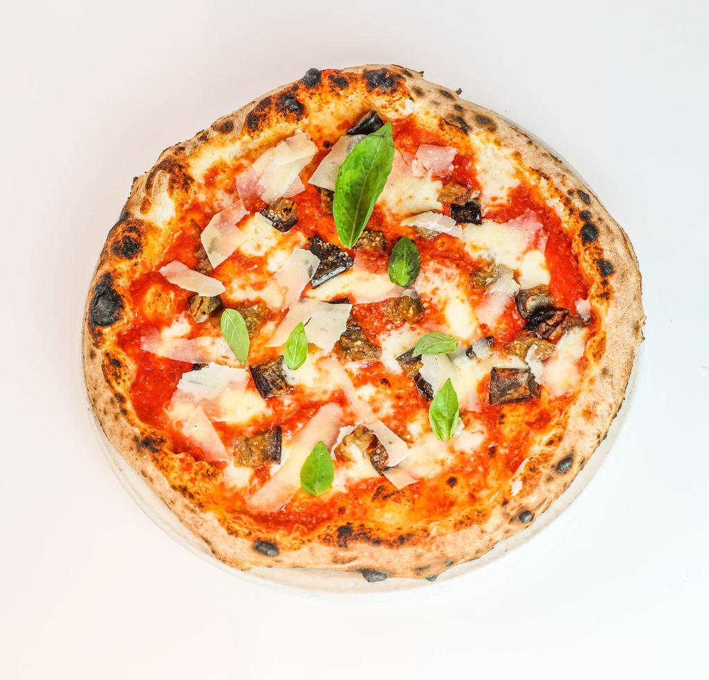 Parmigiana · San Marzano Tomato, Mozzarella di Bufala, Fried Eggplant, Garlic, Shaved Parmigiano Reggiano Vacche Rosse