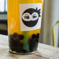 Passion Fruit Bottled Bubble Tea With Passion Fruit Jelly · 12 oz  bottle of our finest healthy Green Jasmine Tea flavored with Passion Fruit and drippe...