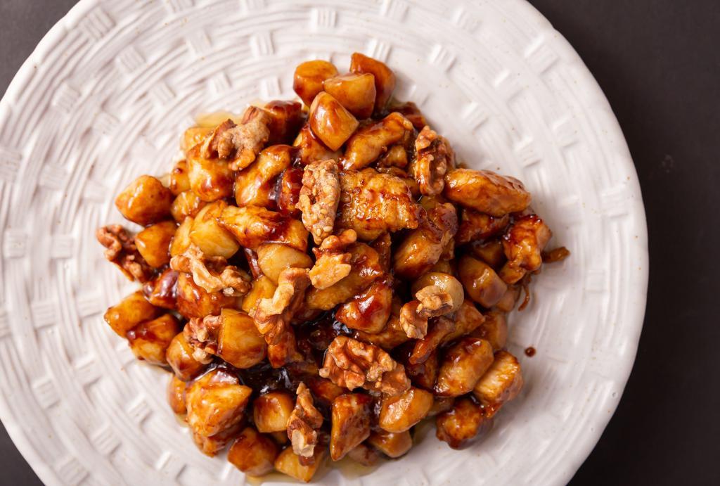 Chicken W. Walnuts · Boneless chicken, caramelized walnuts with Beijing Sauce