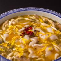 Chai’S Fish Stew W. Pickled Cabbage · Boneless Sole fillet, Chinese sauerkraut, Mushrooms, Pumpkin purée