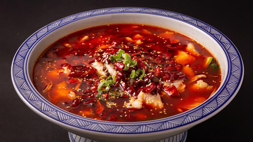 Fish Fillet In Chili Broth · Boneless Sole fillet, bean sprouts, cucumber