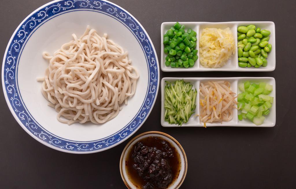 Beijing Zha Jiang Noodles · With Soy Bean Paste(contains pork)  and Traditional Accompaniments