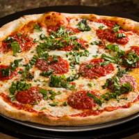 Margherita (Slice) · Fresh mozzarella, family recipe tomato sauce, fresh basil, extra virgin olive oil.