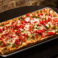 Sausage & Peppers (Pie) · Fresh mozzarella, premium sweet sausage, roasted peppers and onions.