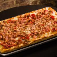 Pepperoni & Sausage (Pie) · Whole milk mozzarella, hand sliced spicy pepperoni, premium sausage, family recipe fra diavo...