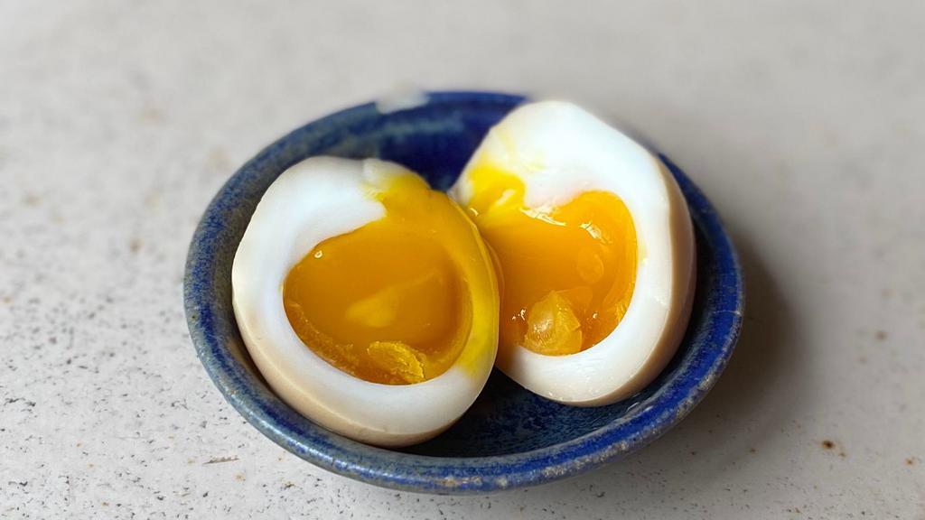 Aji Tama · Marinated soft boiled egg.