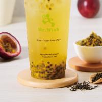Passion Fruit Green Tea · 100% Real Passionfruit
blended with Fresh Brewed Green Tea, giving you pleasant tea and trop...