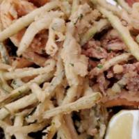 Fried Calamari & Zucchini · Served with marinara sauce