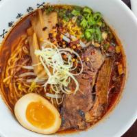 Beefy Spicy / 激辛 牛 骨 ラーメン · Beef ramen with a spicy level . it you can take the heat then this is the ramen for you. / 牛...