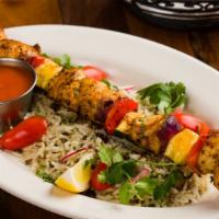 Chicken Kebab · Gluten-Free.  Chicken that is seasoned with our house blend of  spices and placed on a skewe...
