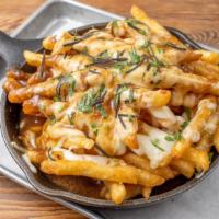 Poutine, Cheese, Gravy, Fried Rosemary · 