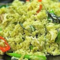 Green Curry Fried Rice · Fried rice, bell pepper, bamboo, fresh basil.
