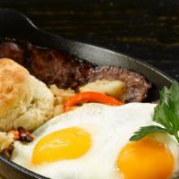 Country Eggs · prepared to your liking with griddle seared tasty home fries and a buttermilk biscuit served...