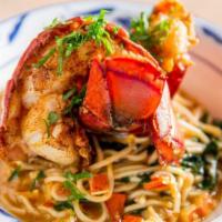 Macanese Lobster Noodles · shanghai noodles, kale, chili beurre blanc