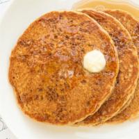 Whole Wheat Pancakes · Made with whole wheat flour. Served with low sodium butter and syrup. Add real maple syrup f...
