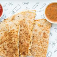 Make Your Own Quesadilla · With whole wheat tortilla filled with melted mozzarella cheese and mojito de gallo and marin...