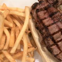 8 Oz. Ny Strip Steak Sandwich · Center cut 8 oz. USDA choice sirloin on a long Italian roll. Add: sautéed long hot Italian p...