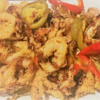 Balsamico Crispy Calamari · Fried golden brown tossed in a balsamic reduction with sliced hot cherry peppers and Italian...