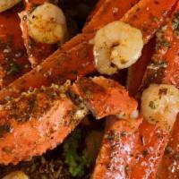 Cajun Seafood Boil · Includes one cluster of snow crab legs (substitute: Dungeness for an additional charge), cor...