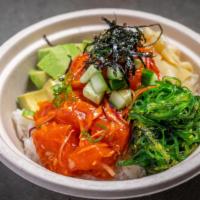 Chojang Salmon Poke · Fresh sashimi on your choice of rice or a kale and arugula salad. Scallions, onion, cabbage,...