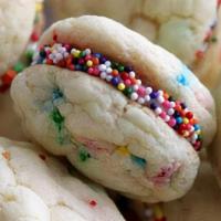 Funfetti · This monster is a sugar cookie base filled with white chocolate chips and rainbow sprinkles.