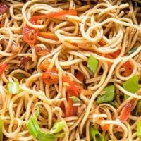 Hakka Noodles · Hakka noodles with choice of topping.