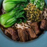 Stewed Beef Noodles Soup · Vegetables are adjusted according to season. our products may contain or come into contact w...