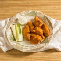 Chicken Wings (10) · Served with celery and bleu cheese. Plain, BBQ, Hot, or Mild.